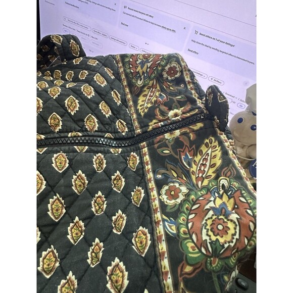 VTG Maggie B Blue Patterned Quilted Weekender Double Handle Large Duffle Bag - Picture 6 of 10